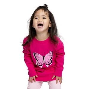 Paris Hilton Girls' Bright Pink Butterfly Sweatshirt